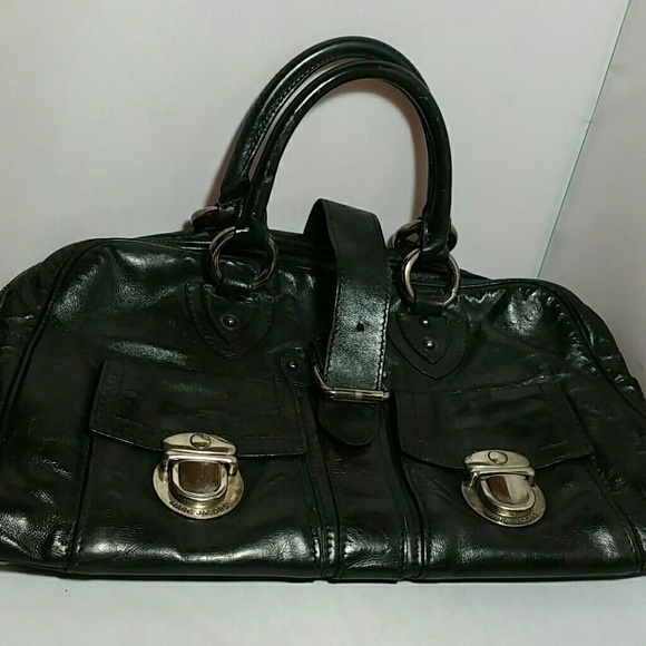 Y2K Vintage Marc Jacobs Venetia Satchel BK Leather Handbag - Picture 1 of 8